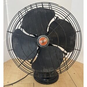 Vintage Diehl 20" Oscillating Fan Cat J16912 3-Speed Black Retro Tested/Working
